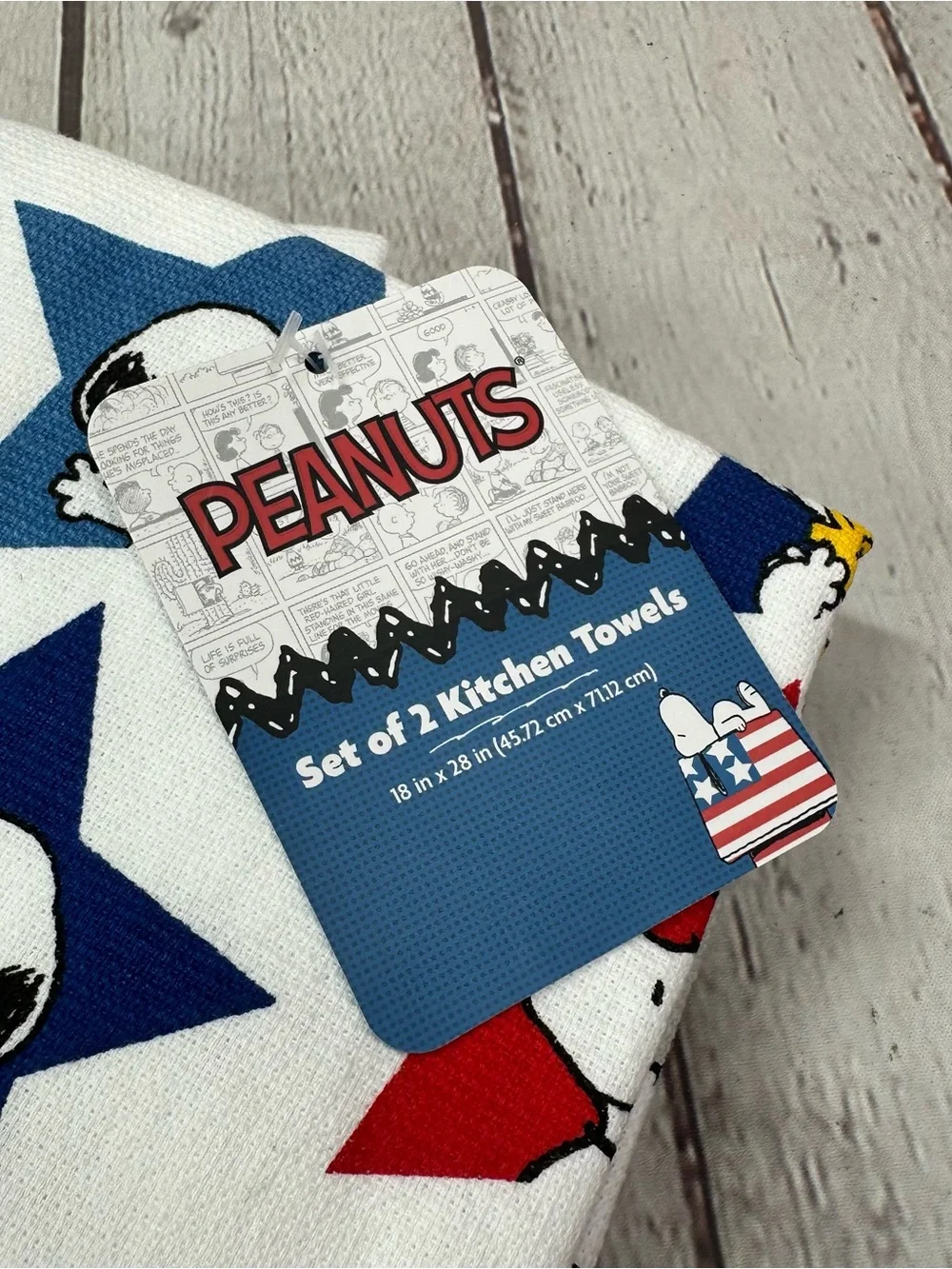 NWT Peanuts Snoopy Kitchen Towels patriotic 4th of july simmer firework festive